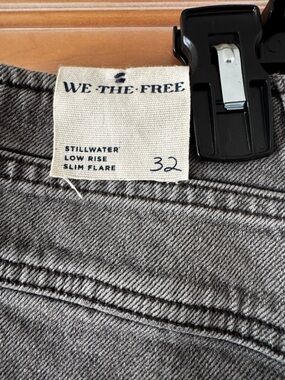 We The Free Gray Stillwater Low Rise Slim Flare Jeans